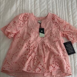 Eyelet Pink Blouse